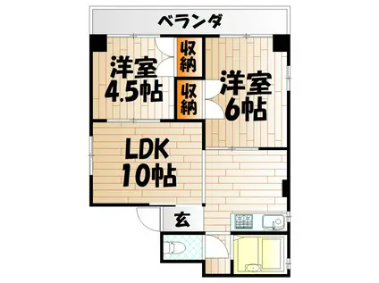 第一興産若戸ビル(3DK/3階)の間取り写真