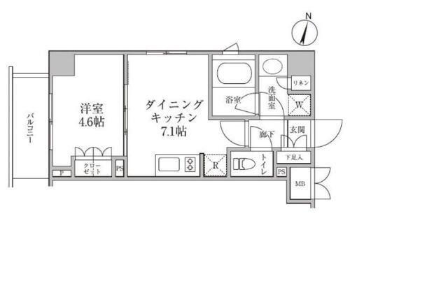 レジディア神楽坂Ⅱ(1DK/3階)の間取り写真