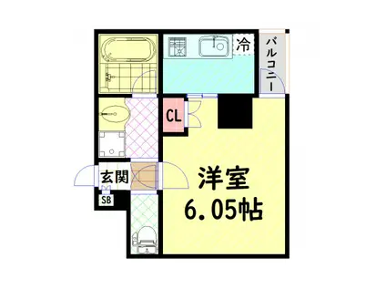 CHATEAU NAMBA RIPPLE(1K/6階)の間取り写真