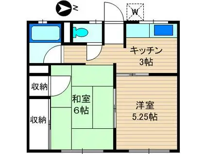 シティハイム志ら雪(2K/2階)の間取り写真