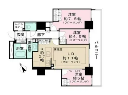 ザ・山王タワー(3LDK/18階)の間取り写真