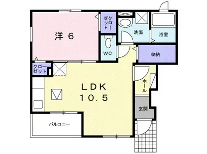 メゾンドクレール(1LDK/1階)の間取り写真