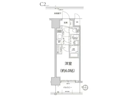 エスリード神戸大倉山ヒルズ(1K/9階)の間取り写真
