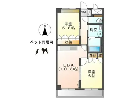 グランディアII(2LDK/5階)の間取り写真