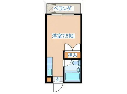 ブルーフォーレスト(ワンルーム/2階)の間取り写真