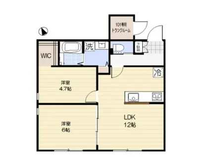 港北区篠原西町計画(2LDK/1階)の間取り写真