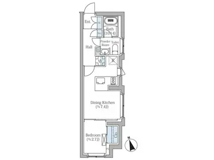 COMPOSITE新宿三丁目(1DK/3階)の間取り写真