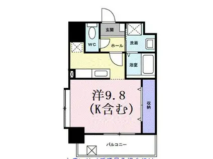 アイヒルズスミヨシ(ワンルーム/3階)の間取り写真