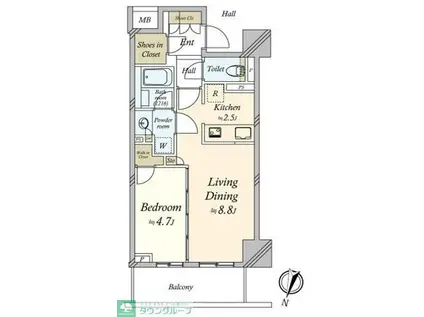 大宮スカイ&スクエア ザ・タワー(1LDK/17階)の間取り写真