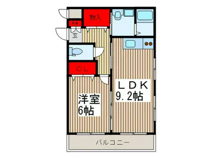 プランドール(1LDK/2階)の間取り写真