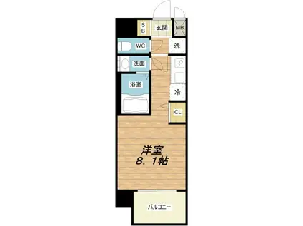 セレニテ十三ミラク(ワンルーム/5階)の間取り写真