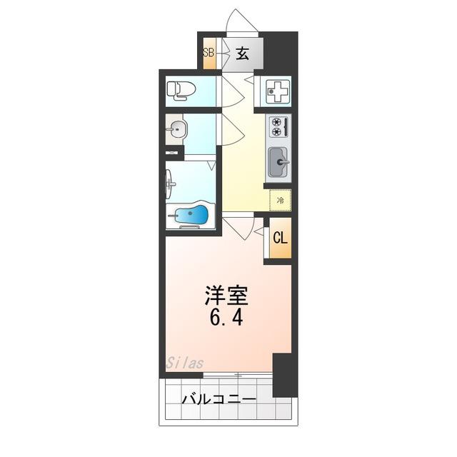 S-RESIDENCE堺湊駅前AZURE(1K/7階)の間取り写真