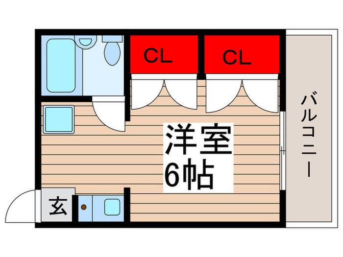 BLUE GE(ワンルーム/1階)の間取り写真