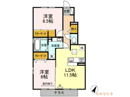 グランチェスタ(2LDK/1階)の間取り写真