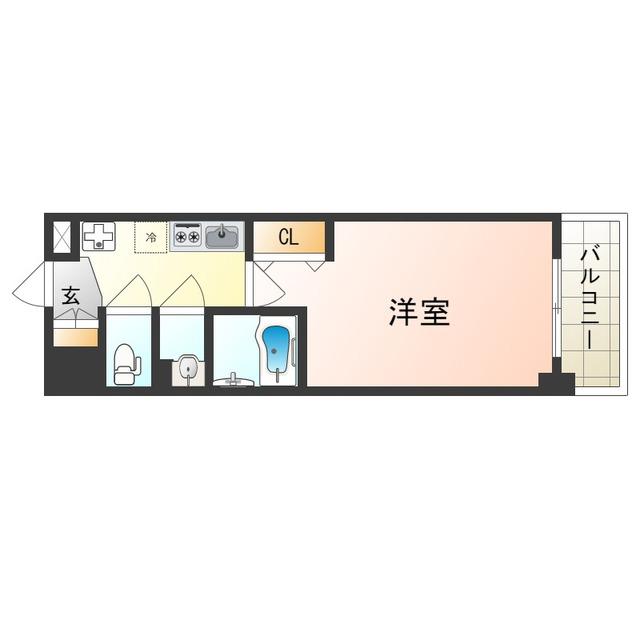 LUXE今里II(1K/4階)の間取り写真