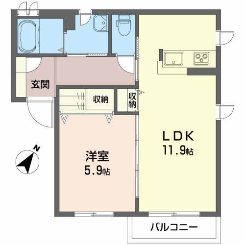 エストラーダII(1LDK/1階)の間取り写真