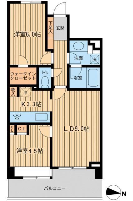 グランカーサ両国壱番館(2LDK/7階)の間取り写真