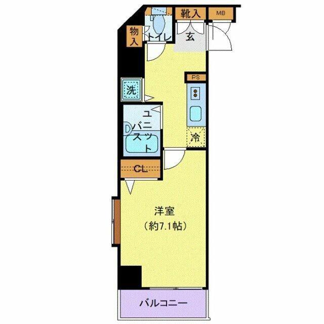ガラステージ市ヶ谷弐番館(1K/8階)の間取り写真