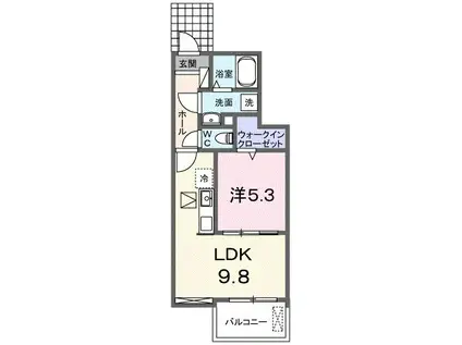 サンシャイン1(1LDK/1階)の間取り写真