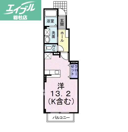 ブリーズ(ワンルーム/1階)の間取り写真