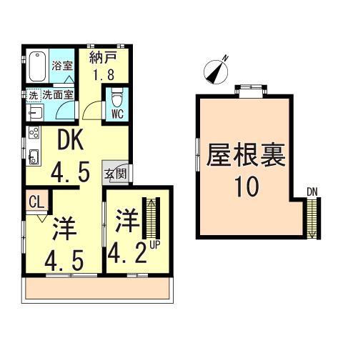 ハイツ石川(2SDK/2階)の間取り写真