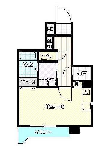 なかよしマンション塩上(ワンルーム/4階)の間取り写真