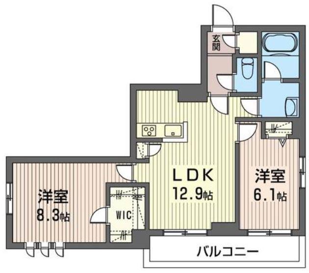 マロンメゾン(2LDK/2階)の間取り写真