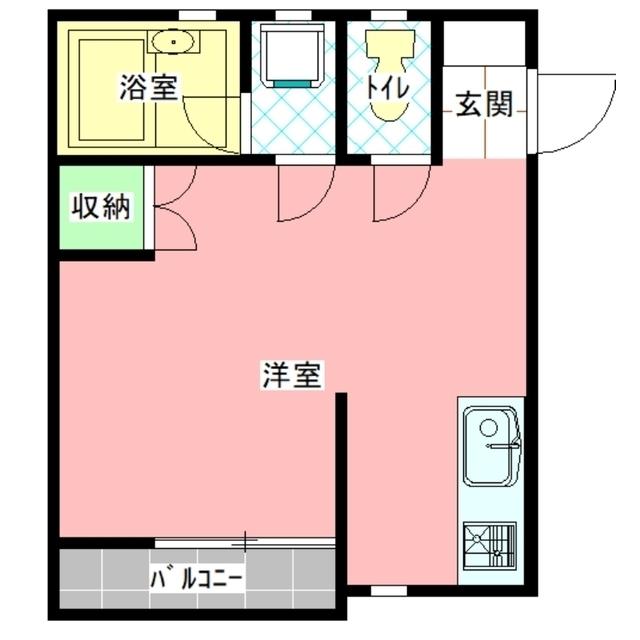 ワコーハイツ(ワンルーム/2階)の間取り写真