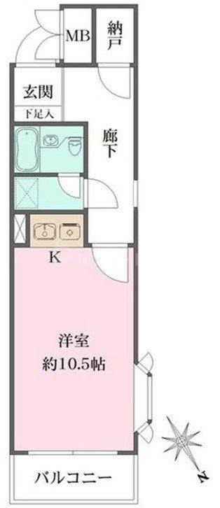 藤和池袋ホームズ(ワンルーム/3階)の間取り写真
