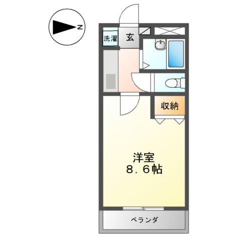 エステート山下(1K/2階)の間取り写真