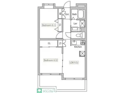 PLENDY-HILLS高幡不動(2LDK/2階)の間取り写真