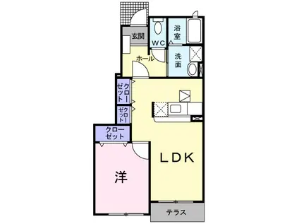 グリーンハイツE(1LDK/1階)の間取り写真