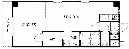 アシェンダ石山II番館(1LDK/4階)の間取り写真