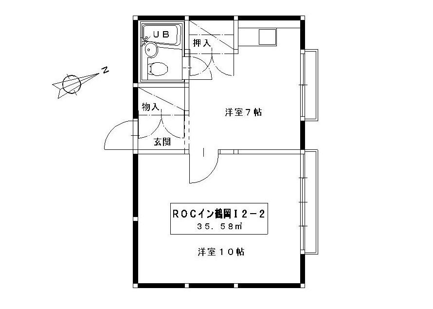 ROCイン鶴岡I(1DK/2階)の間取り写真