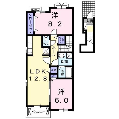 コンフォート M(2LDK/2階)の間取り写真