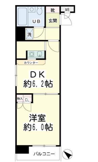 ナイスアーバン横濱駅東館(1DK/5階)の間取り写真