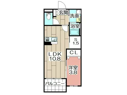 MDIグラシオヴィータ仲原(1SLDK/5階)の間取り写真