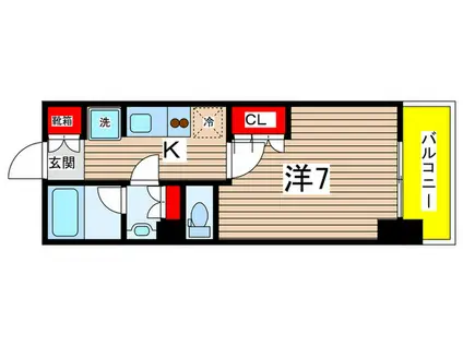 パークアクシス菊川ステーションゲート(1K/10階)の間取り写真