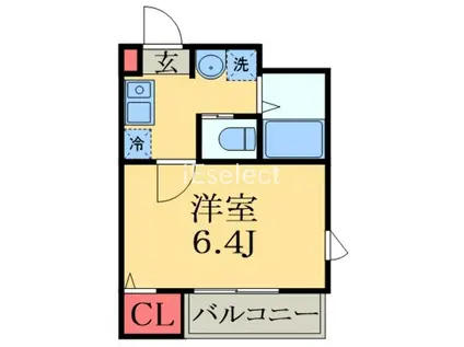 MELDIA東千葉(1K/2階)の間取り写真