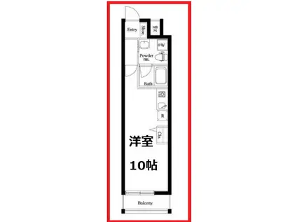 ミリアビタナンバー22(ワンルーム/6階)の間取り写真