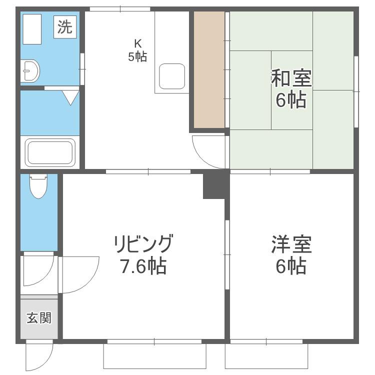 幸和ハイツ(2LDK/3階)の間取り写真