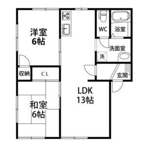 エトワールK(2LDK/1階)の間取り写真