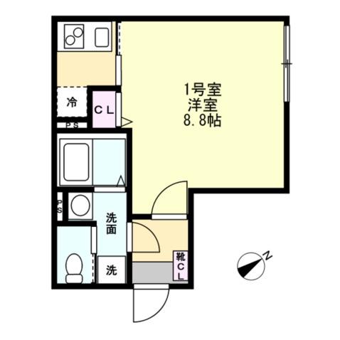 ベイルーム矢部リエート(1K/3階)の間取り写真