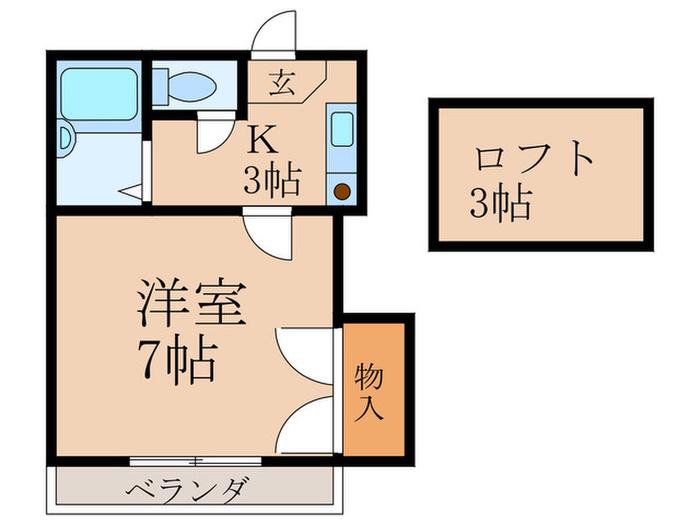 レオパレス熊西(1K/1階)の間取り写真