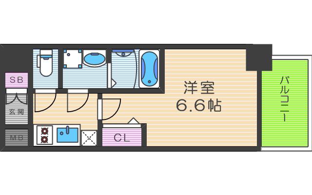 エスリード福島ブレイブ(1K/5階)の間取り写真