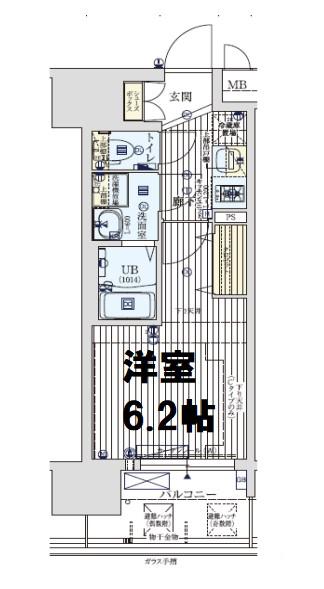ワールドアイ梅田ウエスト(1K/9階)の間取り写真