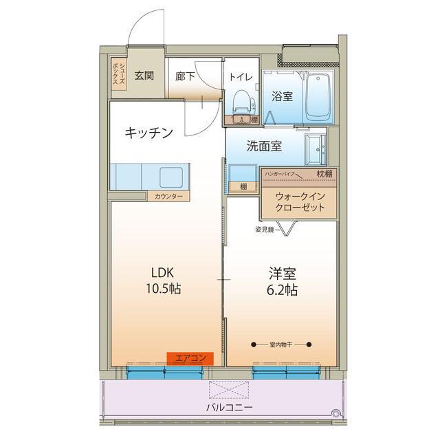 WISTERIA尾山町(1LDK/1階)の間取り写真