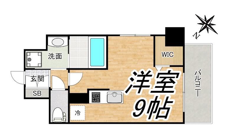 ラルーチェ北梅田(ワンルーム/7階)の間取り写真