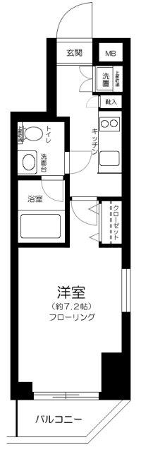 カテリーナ文京湯島(1K/7階)の間取り写真