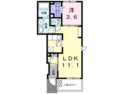 アンダンテ(1LDK/1階)の間取り写真